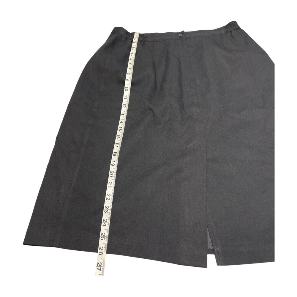 Worthington Skirt Women's Black Rayon Elastic Waist Side Site Back Button - Picture 7 of 7
